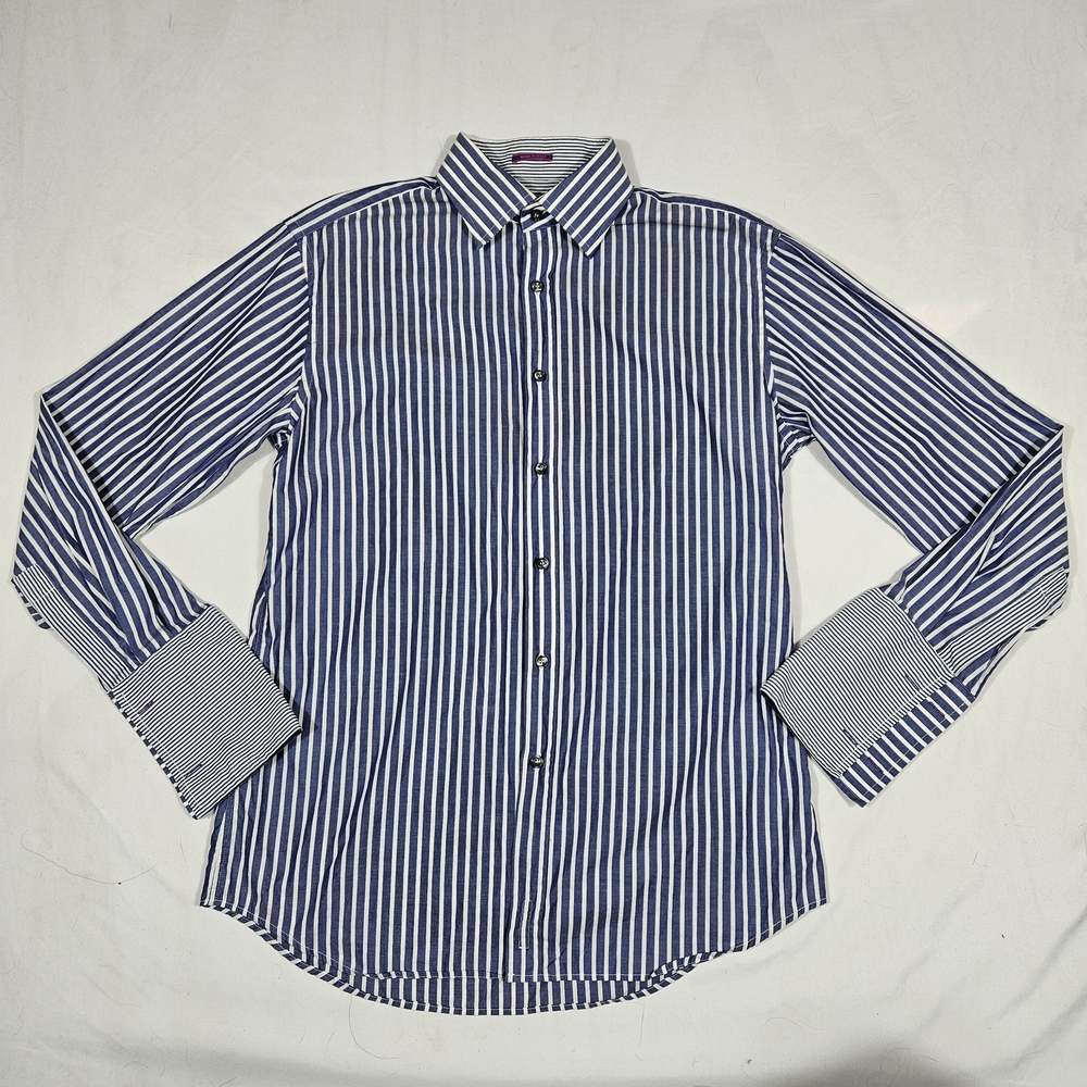 Paul Smith Blue and White Striped Men's Dress Shirt